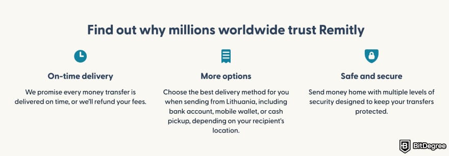 Best international money transfer: Remitly's features.