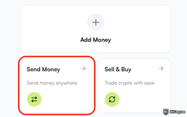 Best international money transfer: the [Send Money] button.