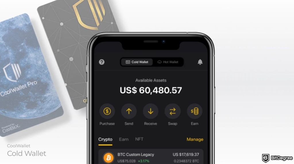 Best Kaspa wallet: the CoolWallet app.