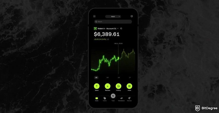 Best Kaspa wallet: the mobile interface of OKX Wallet.