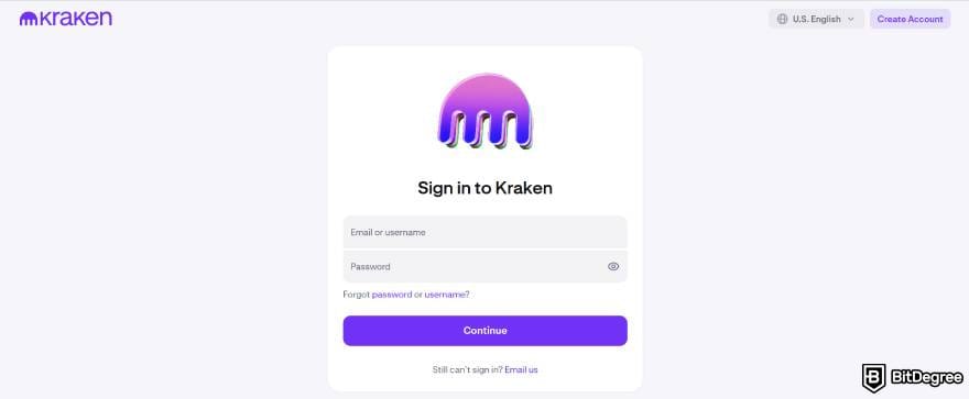 Best Kraken trading bots: sign in to Kraken.