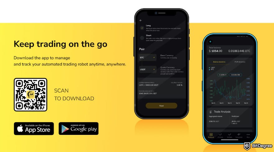 Best Kraken trading bots: TradeSanta's "Keep trading on the go" promotion.