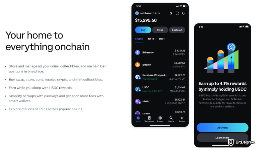Best Litecoin wallet: Base App features and interface.