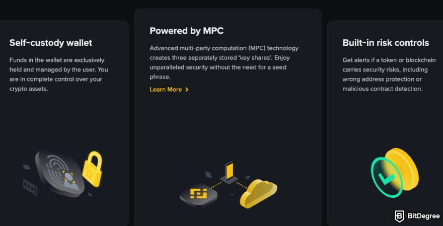 Best Litecoin wallet: Binance Wallet's security features.
