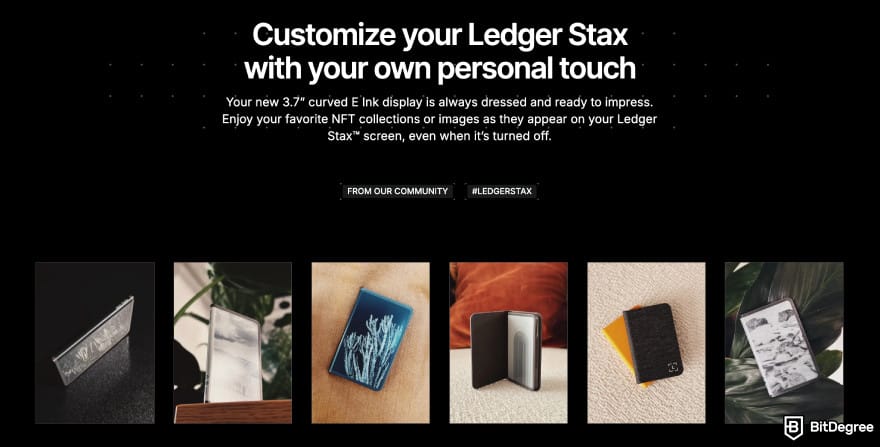 Best Litecoin wallet: Ledger Stax customization examples.