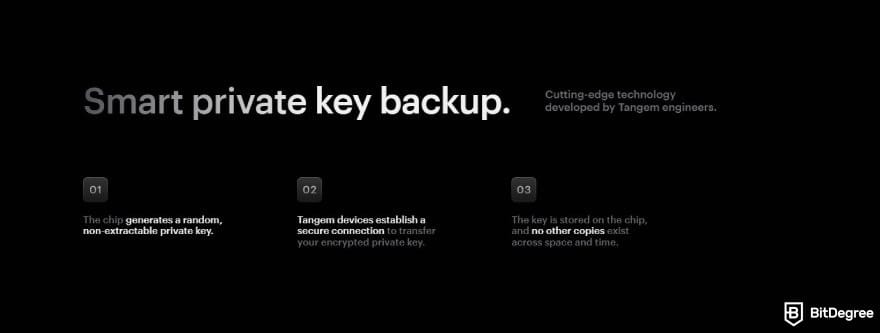 Best Litecoin wallet: description for the Smart private key backup feature on Tangem.