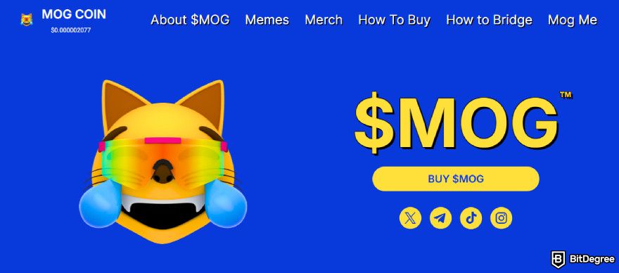 Best low market cap crypto: Mog Coin official website.