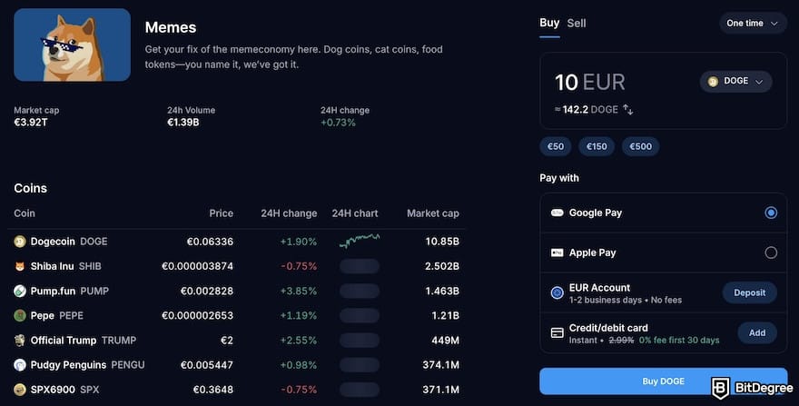 Best meme trading platform: a list of meme coins on Crypto.com, as well as its transaction form on the sidebar. Best meme trading platform: a list of meme coins on Crypto.com, as well as its transaction form on the sidebar.