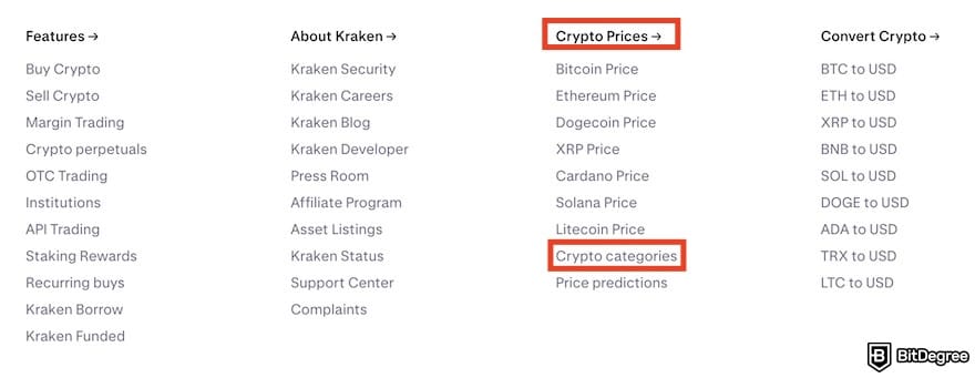 Best meme coin trading platform: the Crypto categories menu on Kraken's website footer outlined. Best meme coin trading platform: the Crypto categories menu on Kraken's website footer outlined.