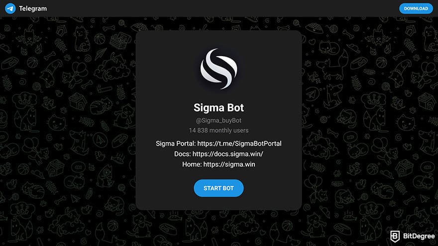 Best meme coin trading tools: Sigma Telegram bot.