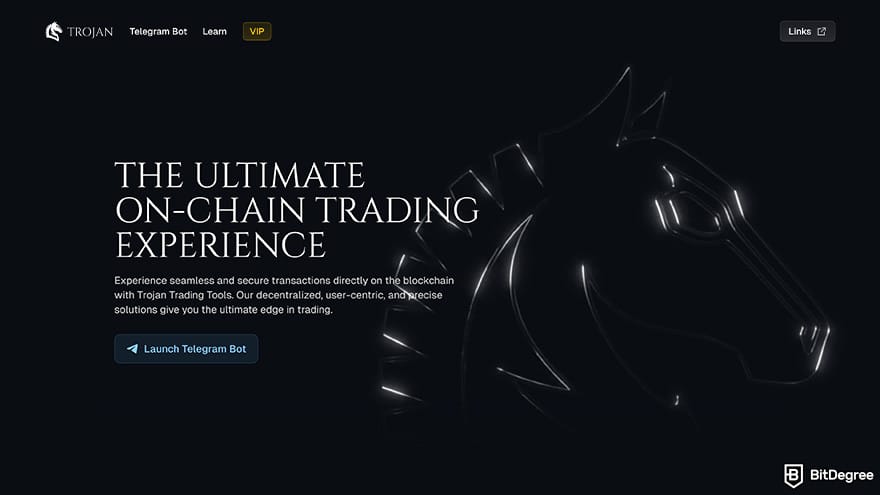 Best meme coin trading tools: Trojan homepage.