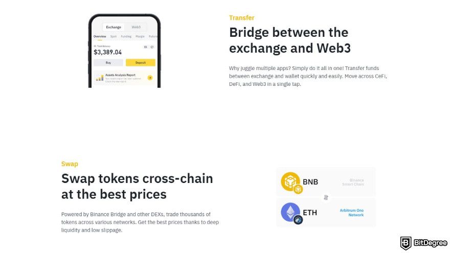 Best meme coin wallet: Binance Wallet main features.