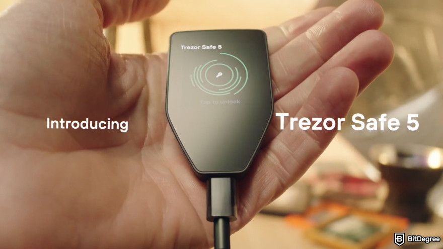 Best meme coin wallet: Trezor Safe 5 design.