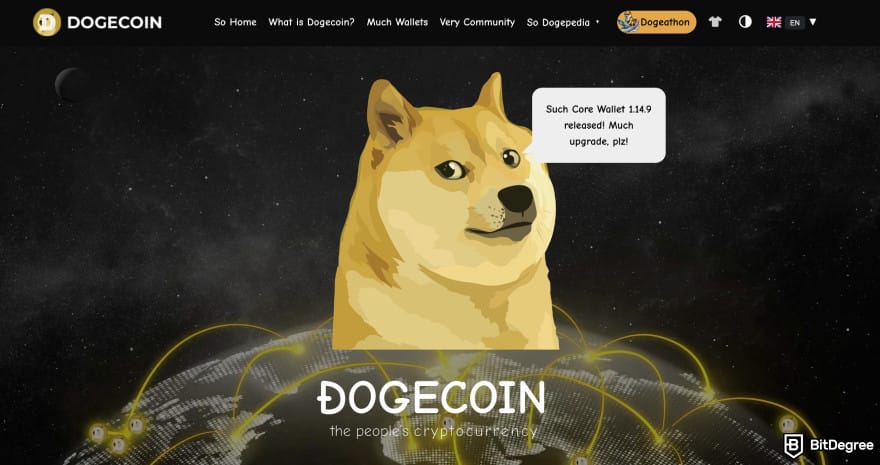 Best meme coins to buy now: Dogecoin homepage.