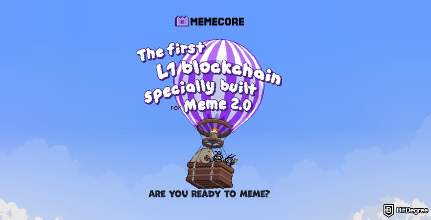 Best meme coins to buy now: Memecore homepage.