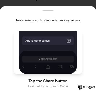 Best mobile bank: adding a shortcut to Ogvio on your homescreen.