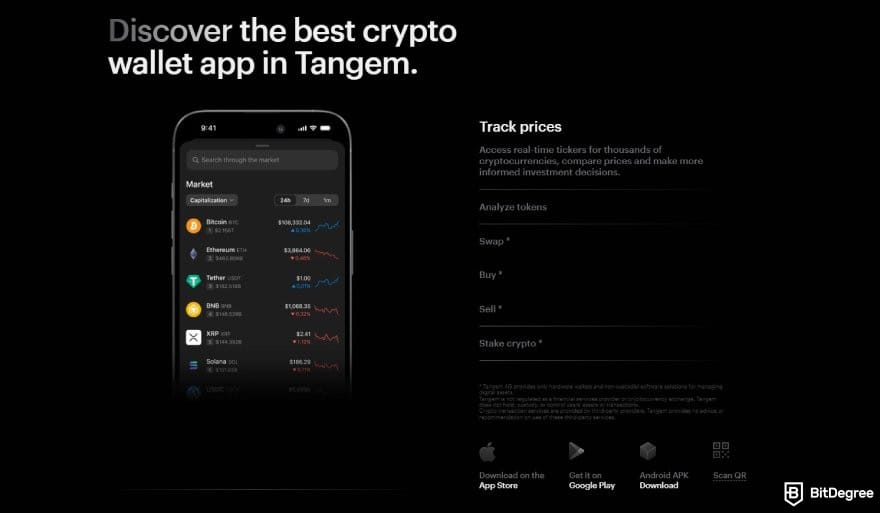Best mobile crypto wallet: description for the Tangem mobile app.