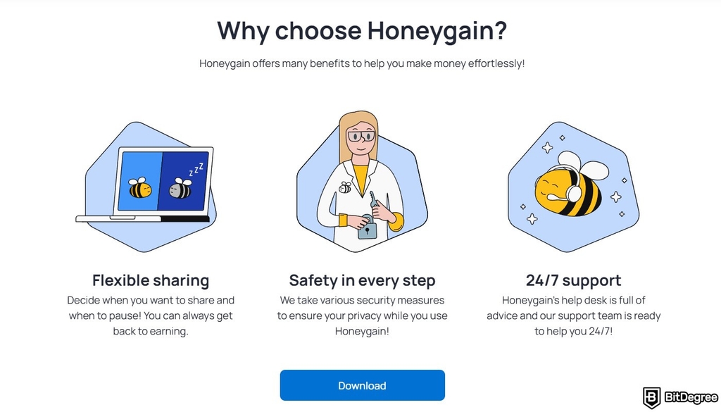 Best money making app: reasons to choose Honeygain.