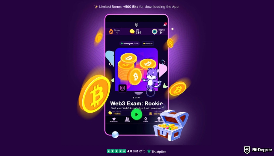 Best money making app: BitDegree App.