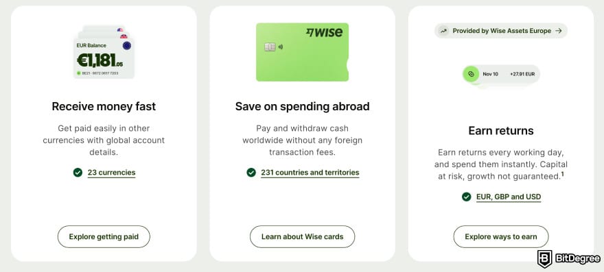 Best money transfer app: Wise features.