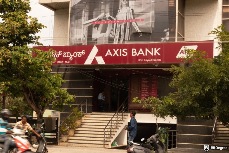 Best money transfer to India: an Axis Bank building.