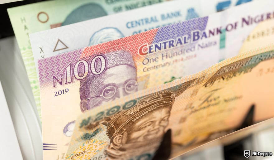 Best money transfer to Nigeria from UK: a stack of Nigerian Naira banknotes.