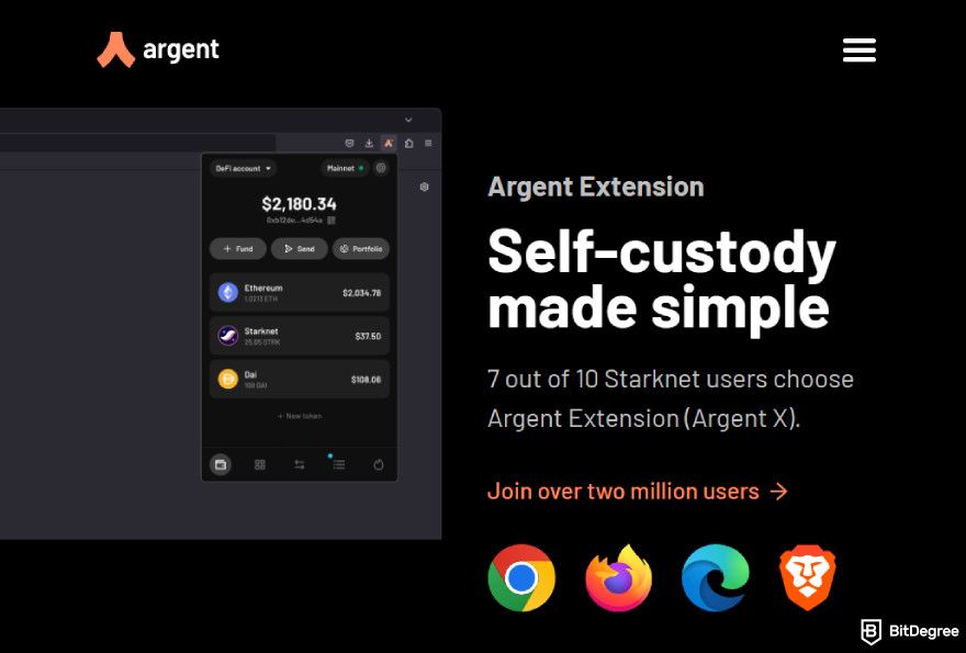 Best multisig wallet: Argent Extension's page.