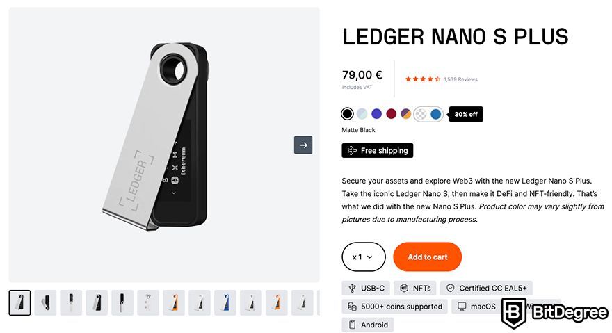Best NEO wallet: Ledger Nano S Plus.
