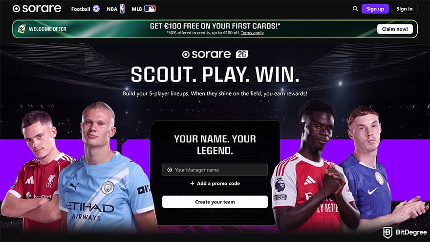 Best NFT games: Sorare football and baseball games.