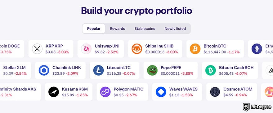Best no-KYC crypto exchange: Kraken popular coins.