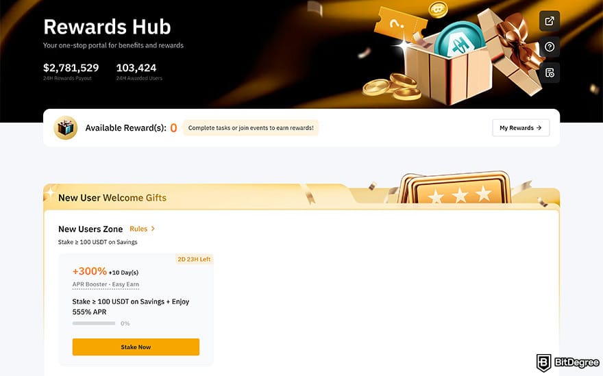 Best no-KYC crypto exchange: Bybit rewards hub.