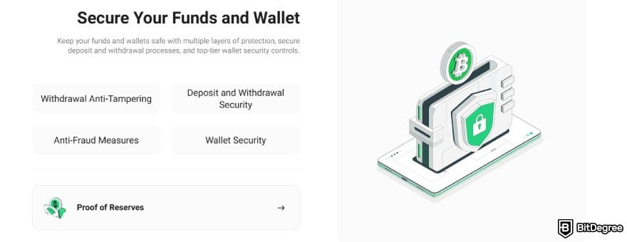 Best no-KYC exchange: KuCoin's funds and wallet security.