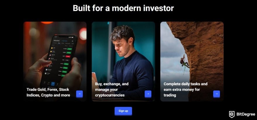 Best no-KYC exchange: some core trading features on PrimeXBT.