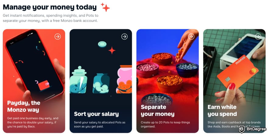 Best online bank: manage your money with Monzo.