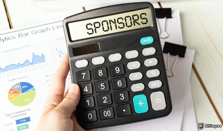 Best online raffle sites: a calculator with the word SPONSORS on the screen.