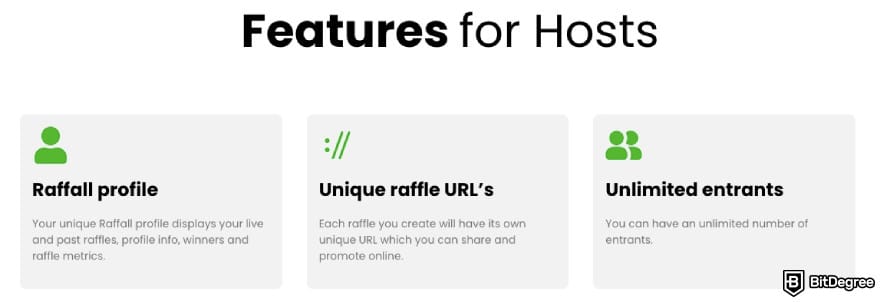 Best online raffle site: Raffall's features.