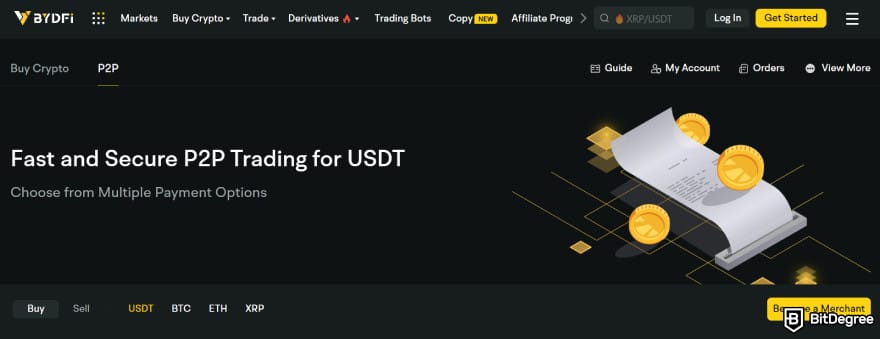 Best P2P crypto exchange: BYDFi.