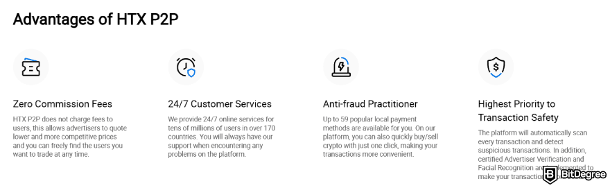 Best P2P crypto exchange: HTX P2P's advantages.