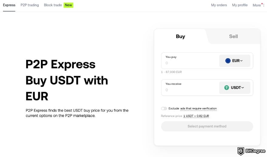 Best P2P crypto exchange: Express P2P on OKX.