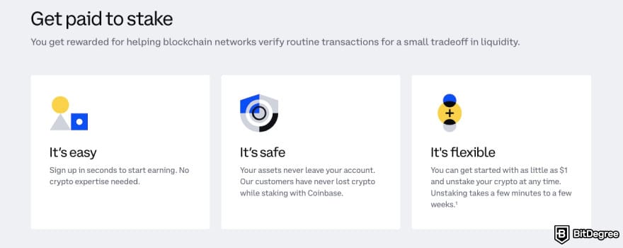 Best place to stake Solana: Coinbase's Earn staking benefits.