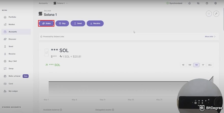 Best place to stake Solana: the Stake button on Ledger.