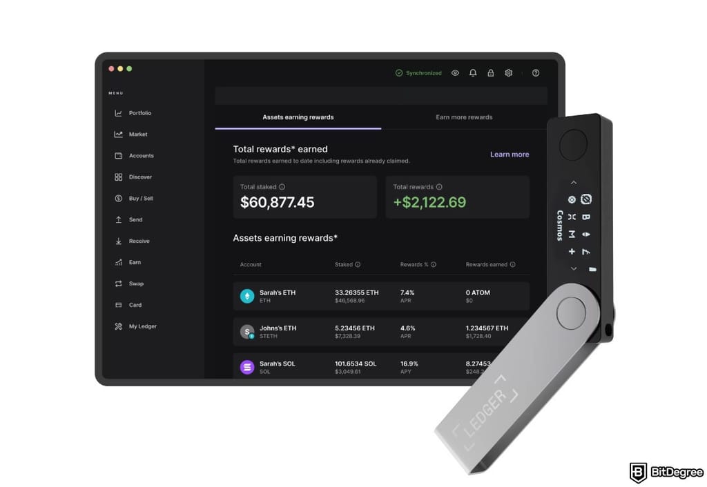 Best place to stake Solana: the staking portfolio page on Ledger.