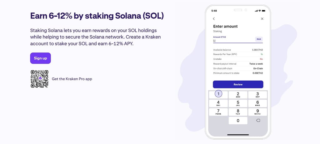 Best place to stake Solana: staking SOL on Kraken.