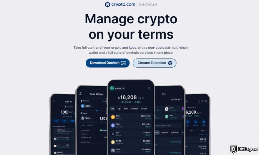 Best Polkadot wallet; Crypto.com Onchain page.