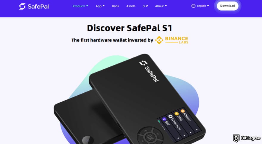 Best Polkadot wallet: SafePal S1 page.