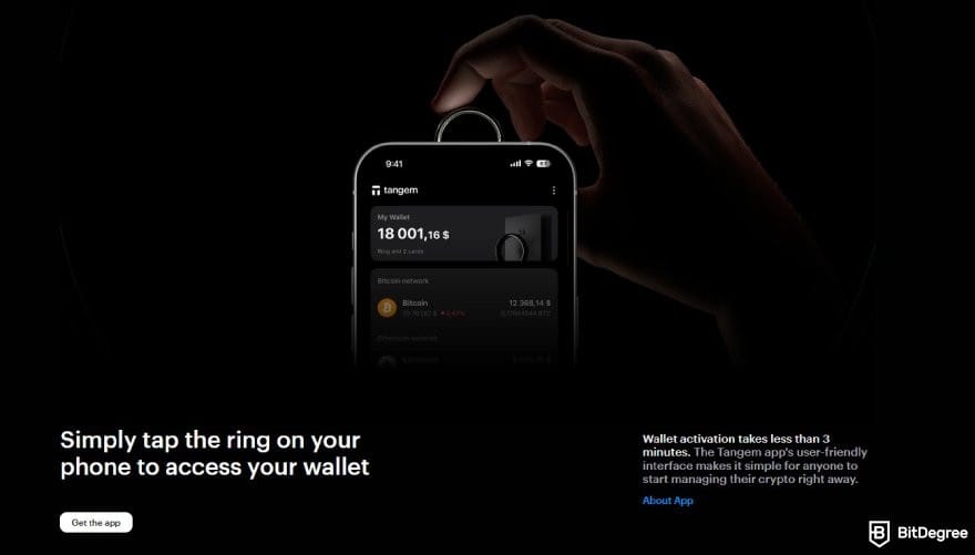 Best Polkadot wallet: Tangem Ring integration with the Tangem App.