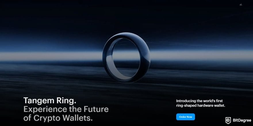 Best Polkadot wallet: Tangem Ring heading on Tangem's website.