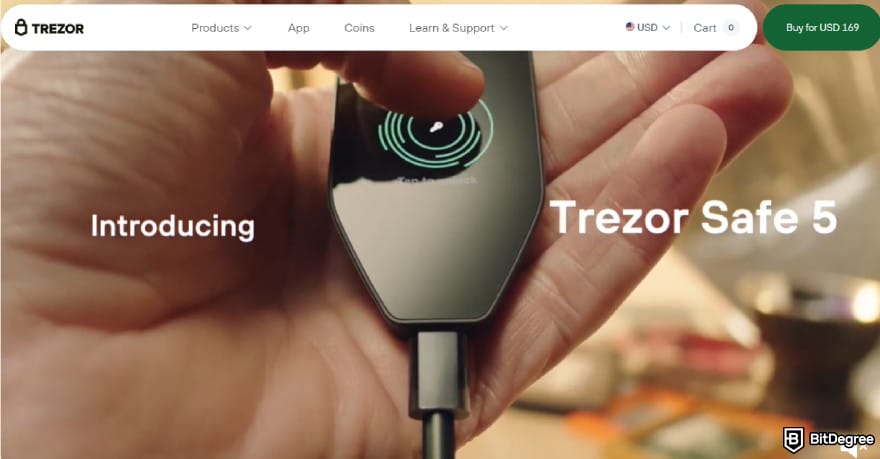 Best Polkadot wallet: Trezor Safe 5 page.