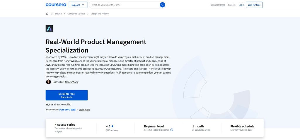 Best product management courses: the Real-World Product Management Specialization page.
