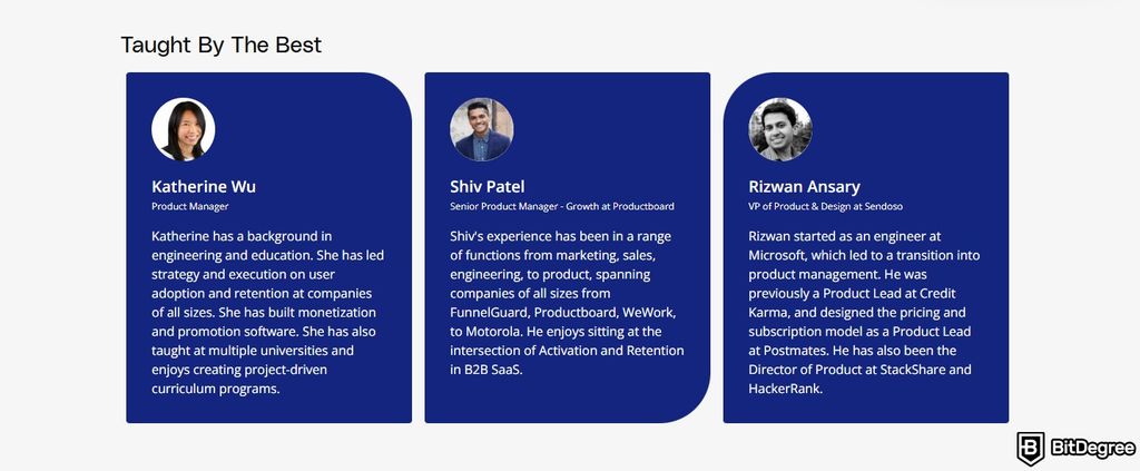 Best management courses: instructor profiles.